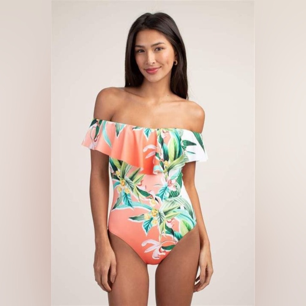 Trina Turk Ruffle Off-the-Shoulder One piece